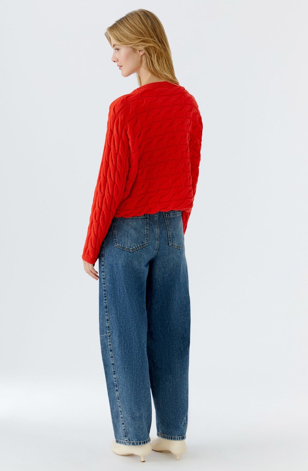 High Risk Red Cable Knit Boxy Jumper
