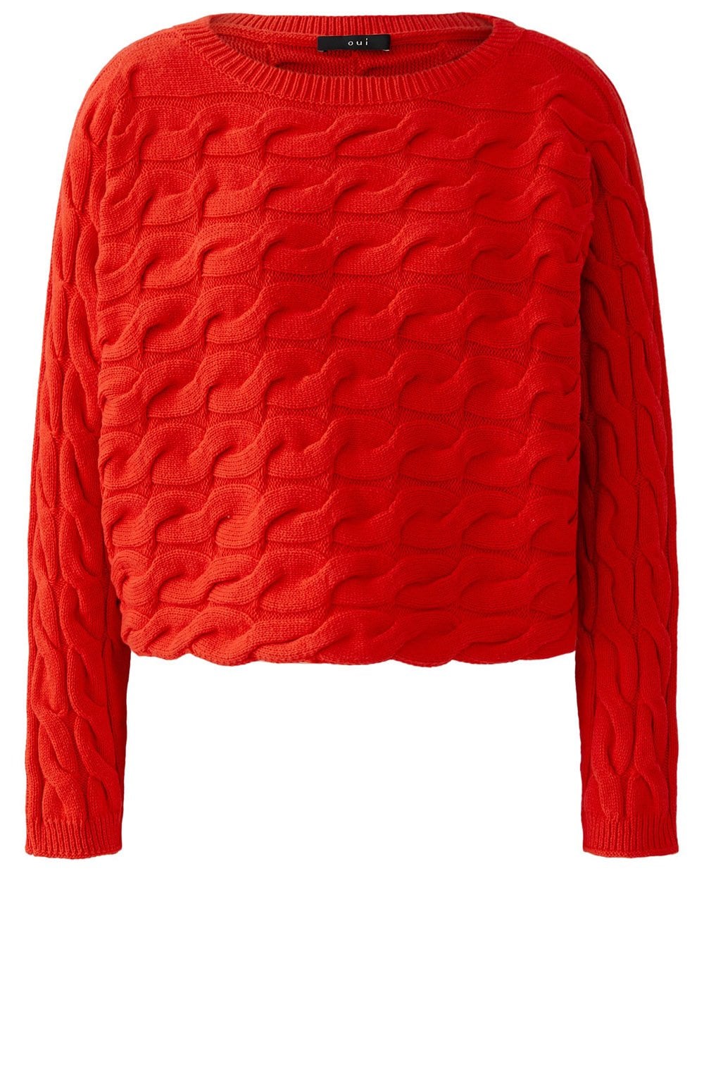 High Risk Red Cable Knit Boxy Jumper