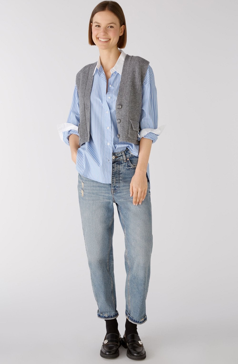 High Waist Straight Leg Jeans