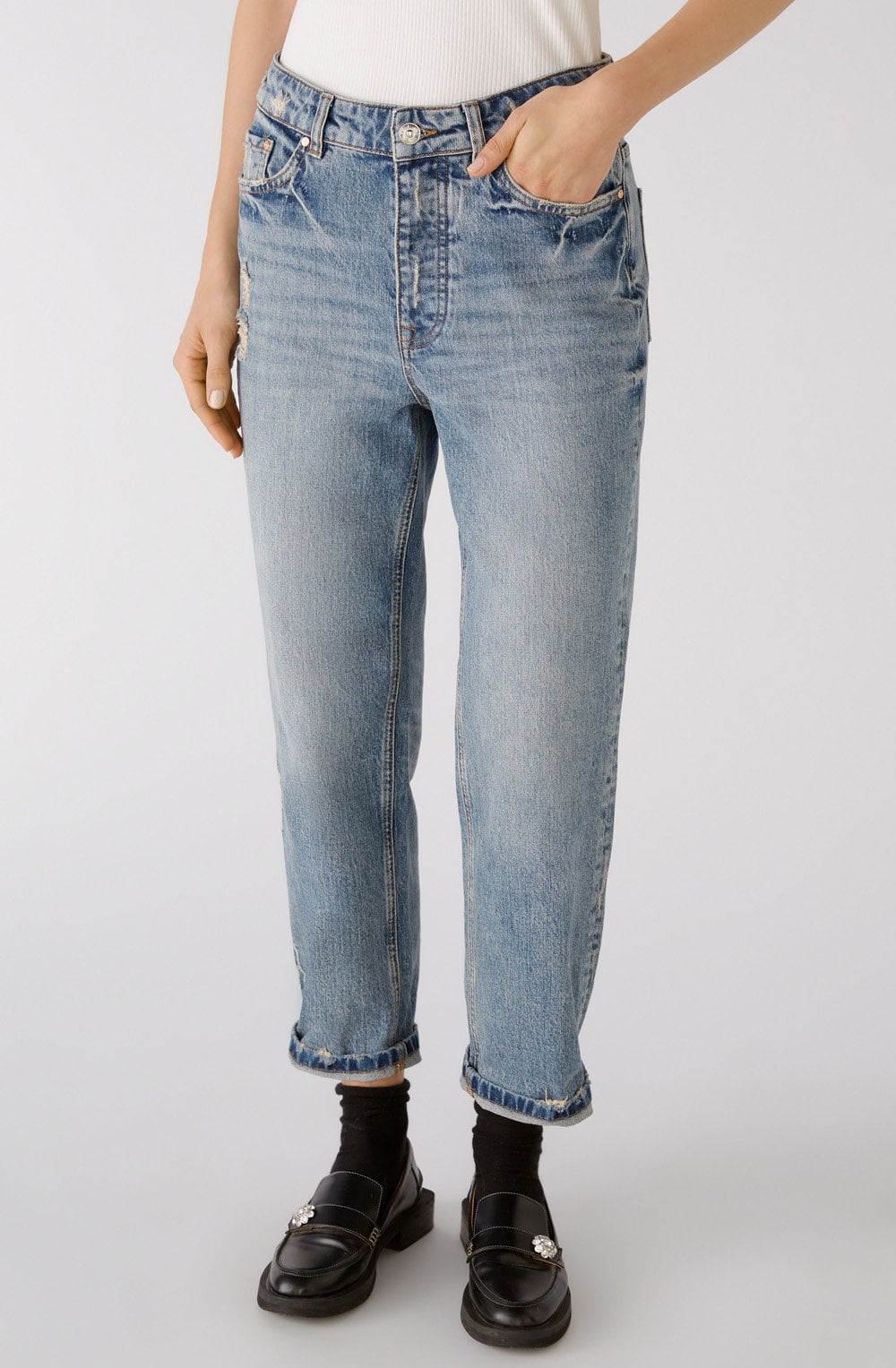 High Waist Straight Leg Jeans