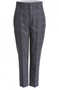 High Waisted Check Trousers