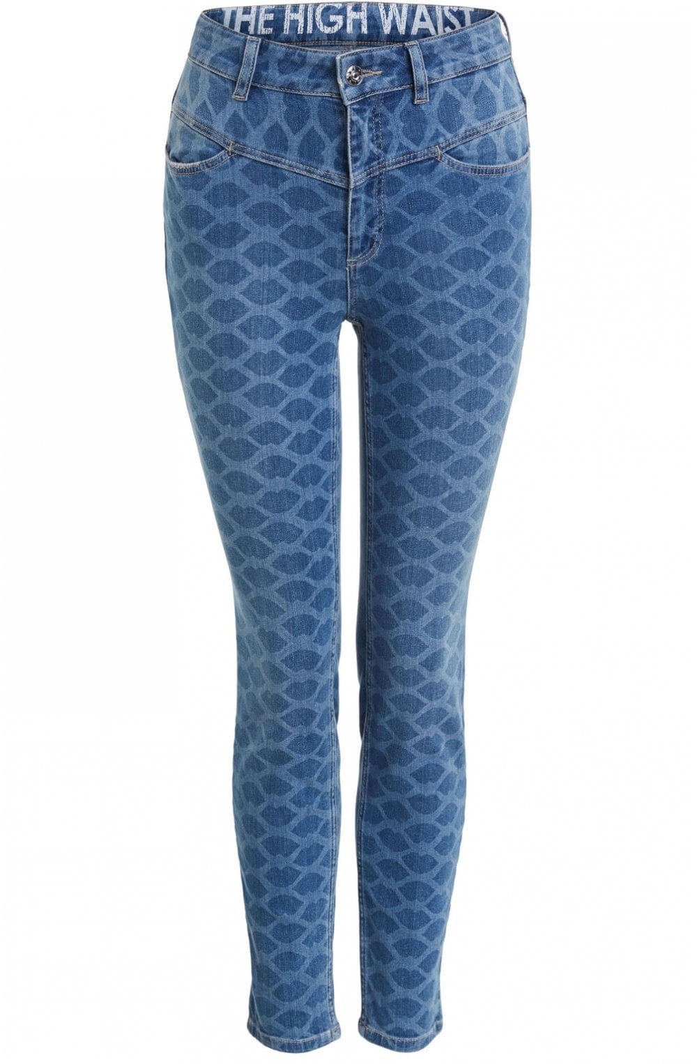 High Waisted Patterned Jeans