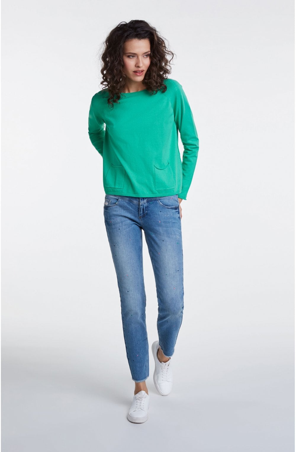 Holly Green Fine Knit Jumper