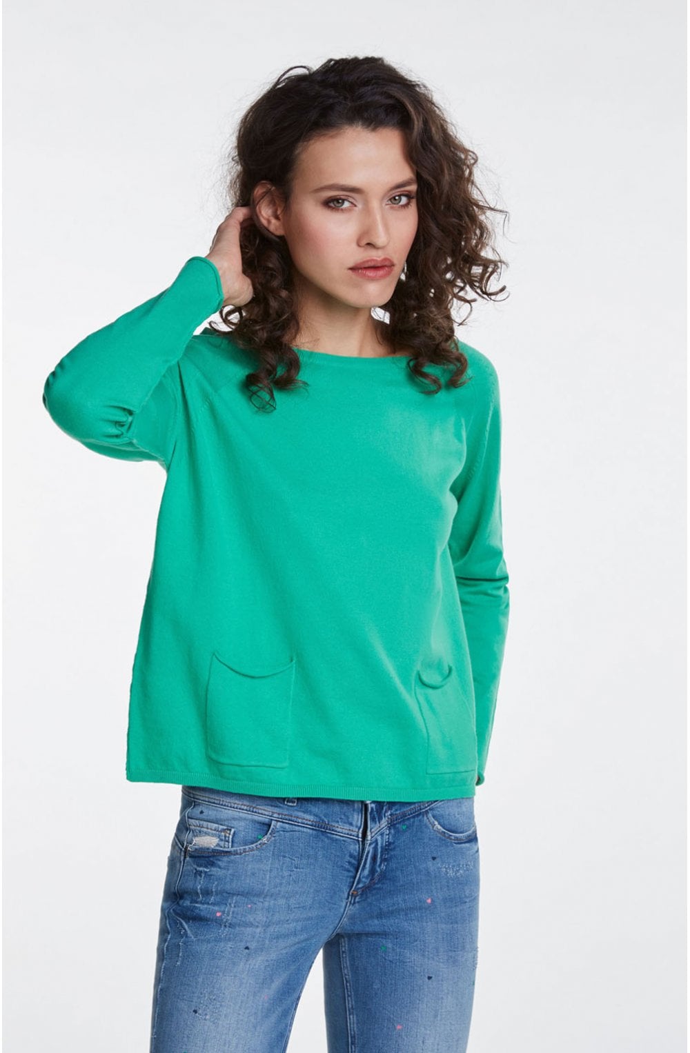Holly Green Fine Knit Jumper