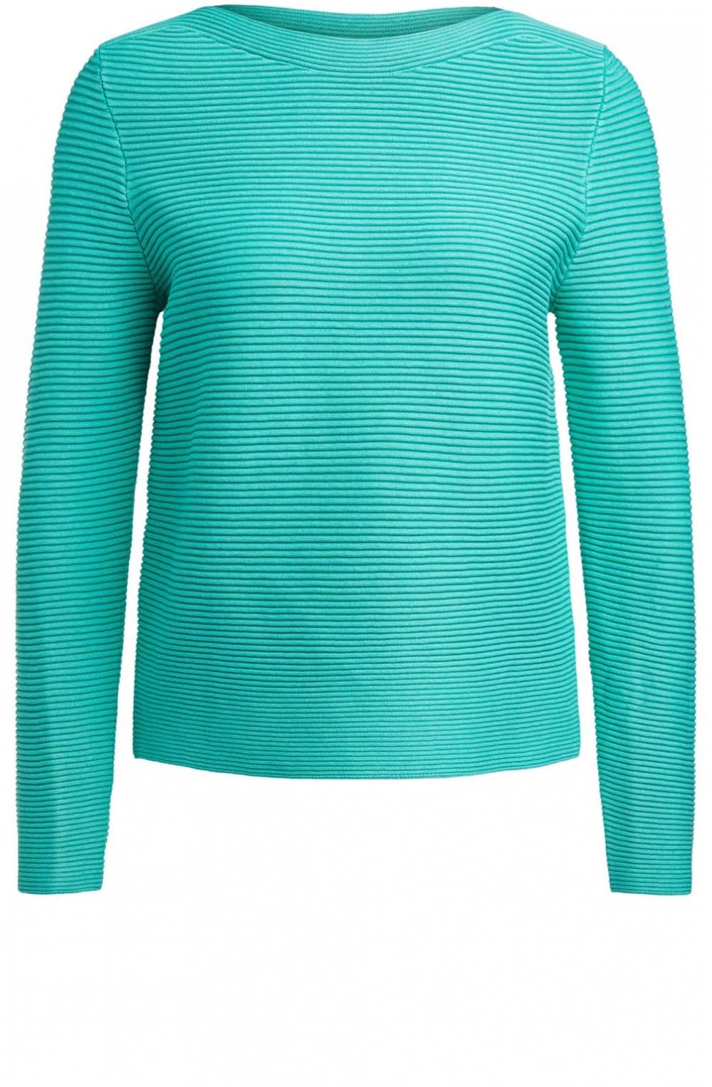 Holly Green Ribbed Knit Jumper