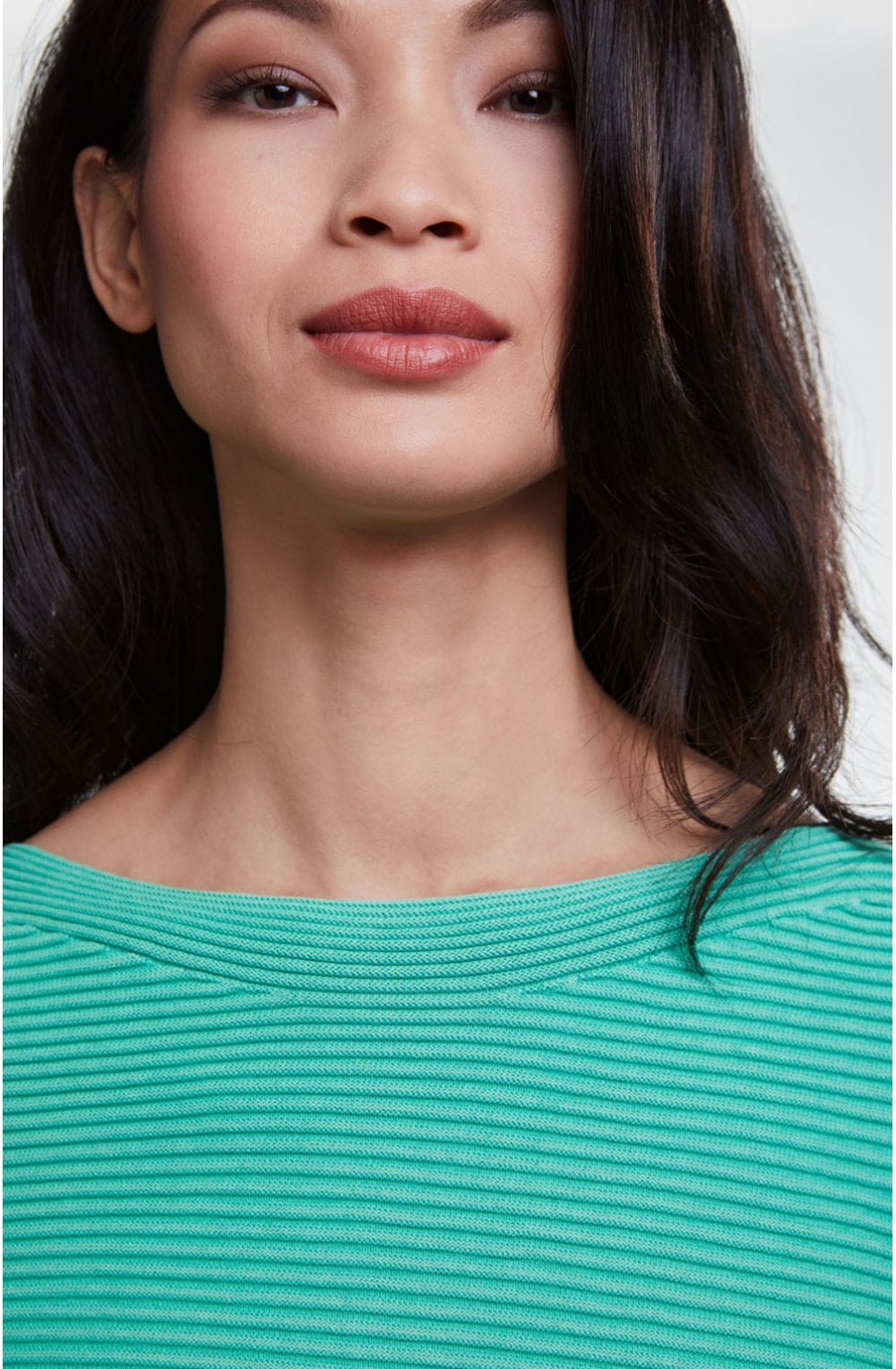 Holly Green Ribbed Knit Jumper