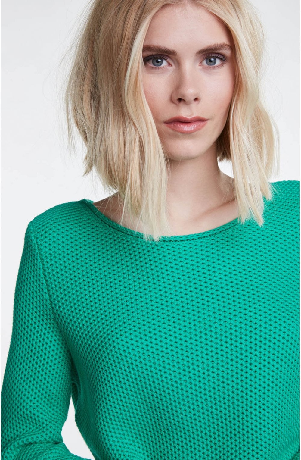 Holly Green Woven Knit Jumper