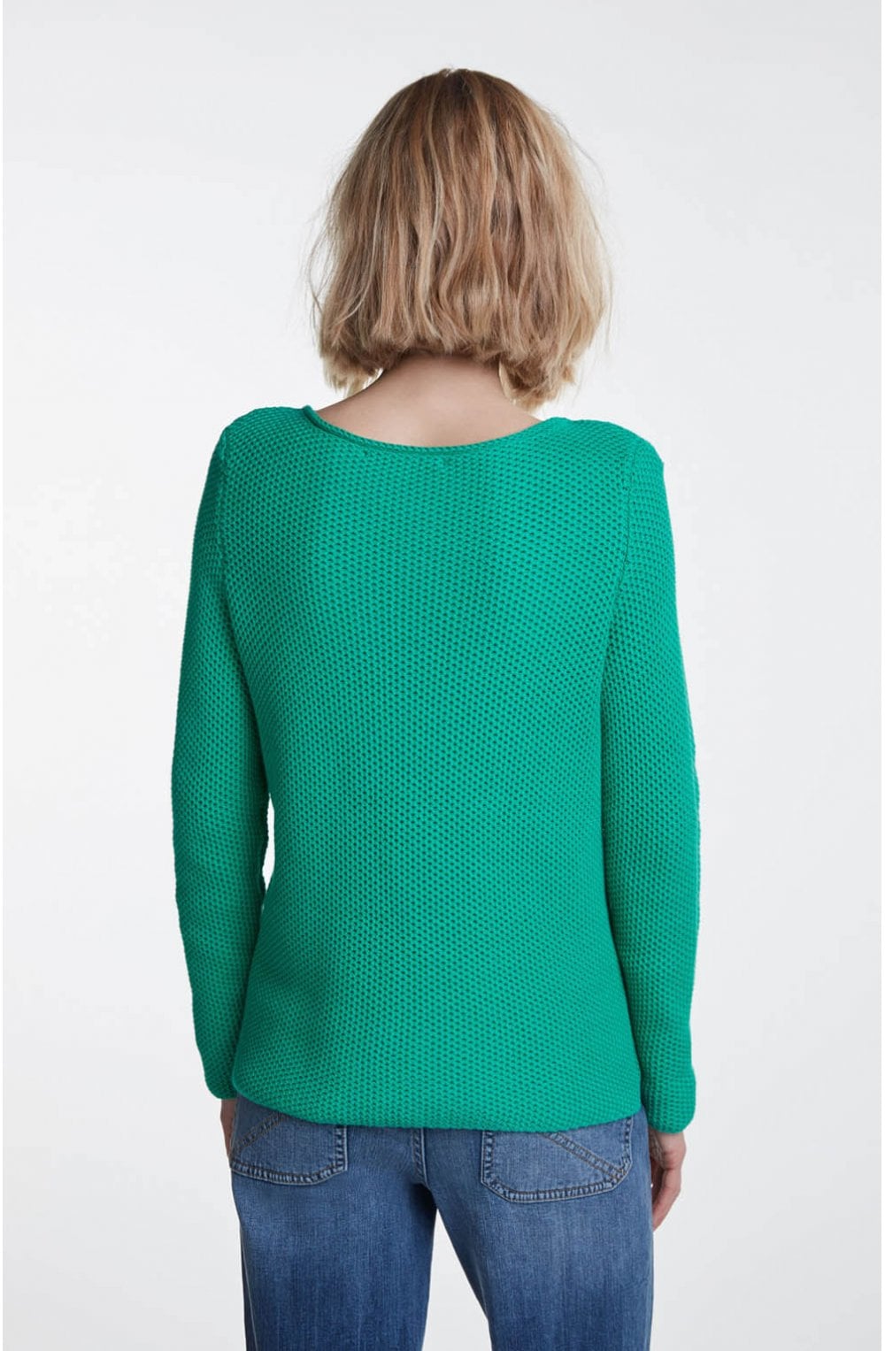 Holly Green Woven Knit Jumper