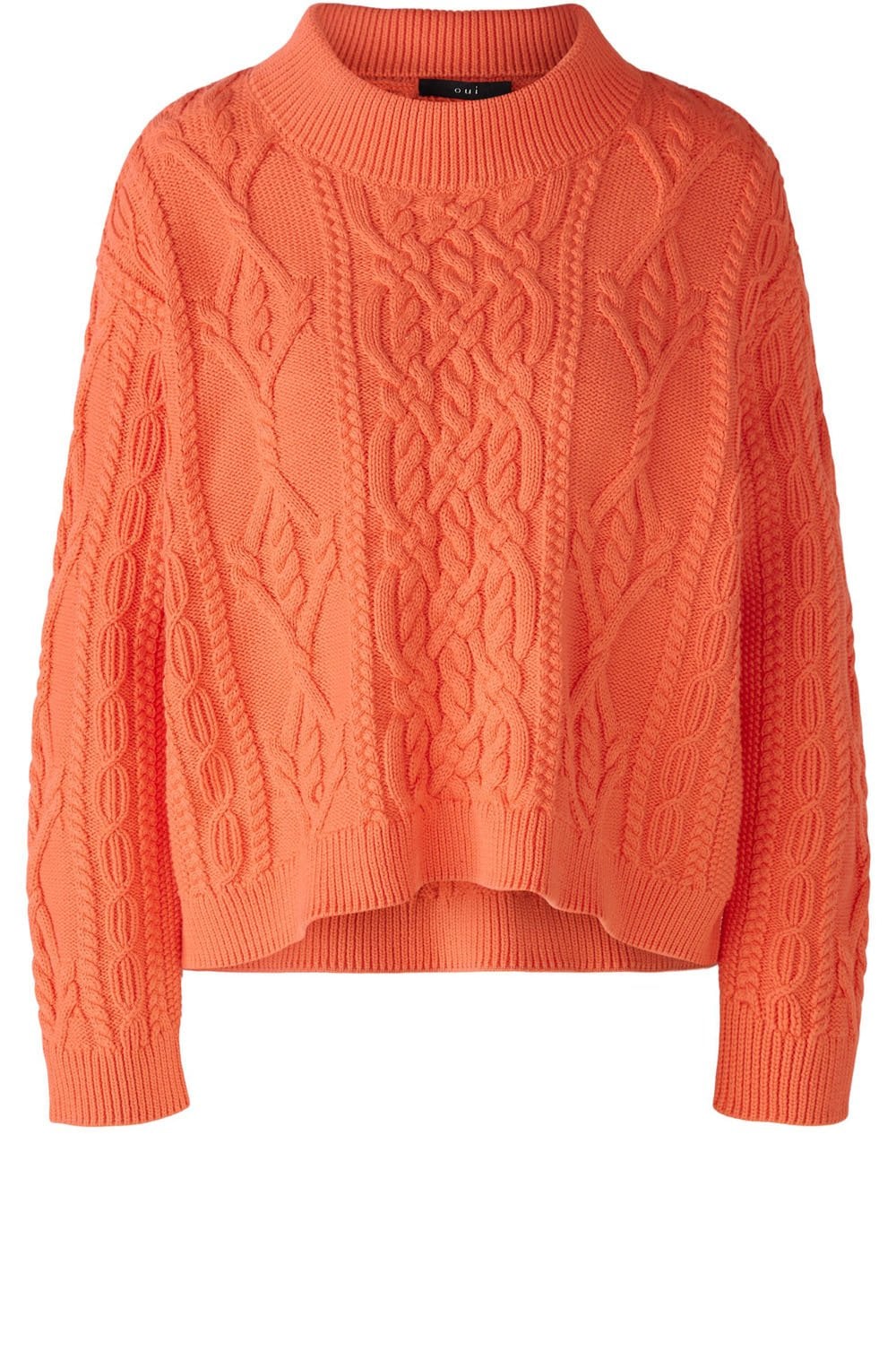 Hot Coral Cable Knit Jumper