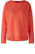 Hot Coral Wool Mix Patch Pocket Jumper
