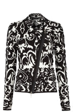 Jaquard pattern cardigan black and white