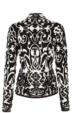 Jaquard pattern cardigan black and white