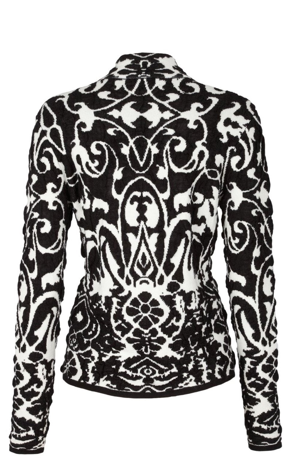 Jaquard pattern cardigan black and white