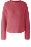 Jazzy Pink Button Detailed Cotton Jumper
