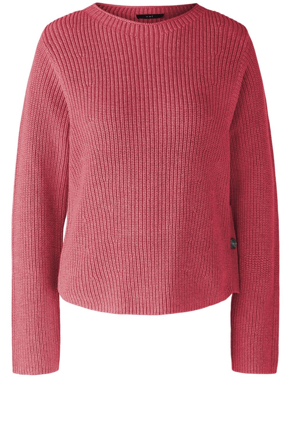 Jazzy Pink Button Detailed Cotton Jumper