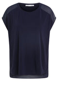 Jersey and Sheer Panelled T Shirt