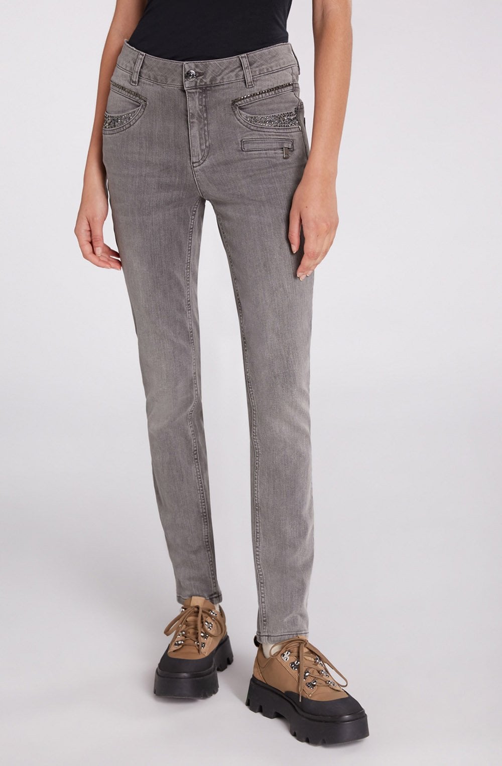Jeweled Grey Baxtor Jean