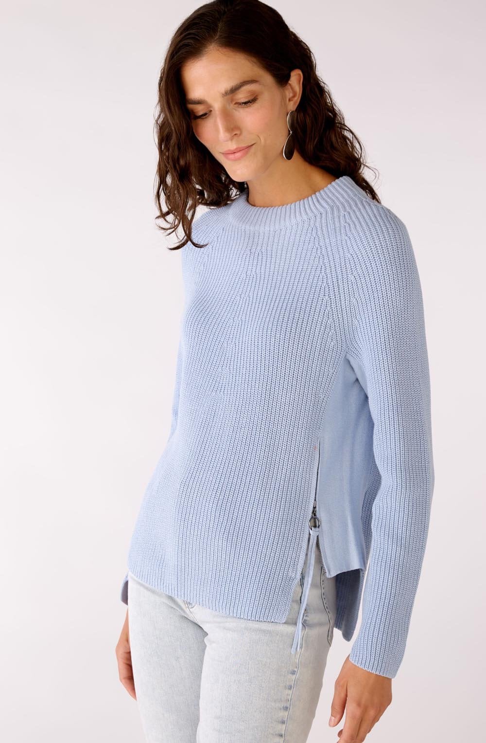 Kentucky Blue Ribbed Knit Jumper