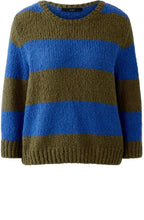 Khaki and Blue Striped Angel Yarn Jumper