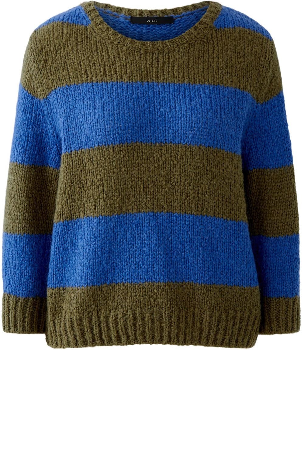 Khaki and Blue Striped Angel Yarn Jumper