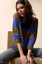 Khaki and Blue Striped Angel Yarn Jumper
