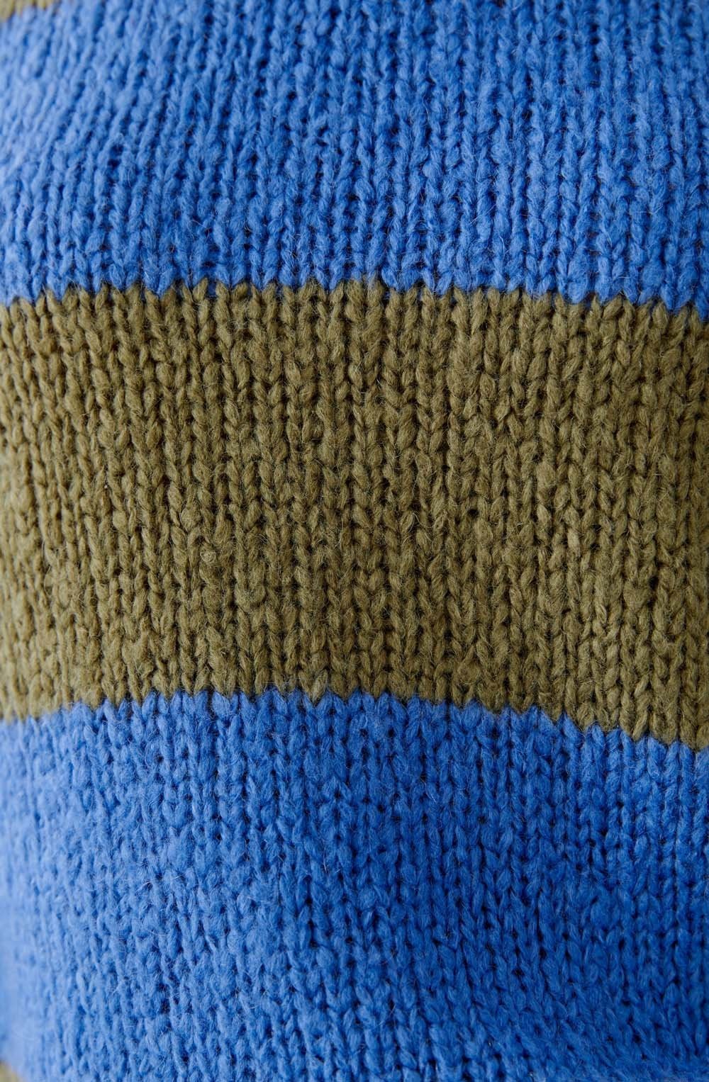Khaki and Blue Striped Angel Yarn Jumper