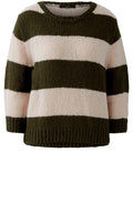 Khaki and Rose Striped Angel Yarn Jumper