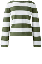 Khaki and White Wrap Over Knitted Top