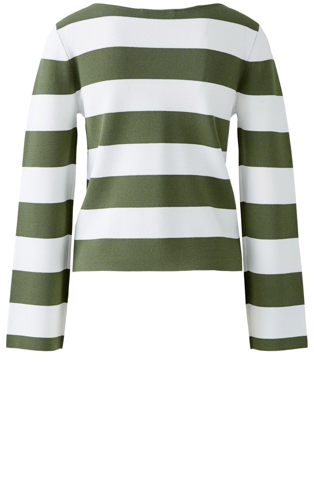 Khaki and White Wrap Over Knitted Top