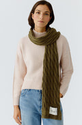 Khaki Cable Knit Scarf