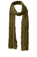 Khaki Cable Knit Scarf