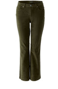 Khaki Cord Cropped Bootcut Trousers