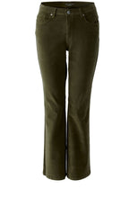 Khaki Cord Cropped Bootcut Trousers