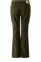 Khaki Cord Cropped Bootcut Trousers