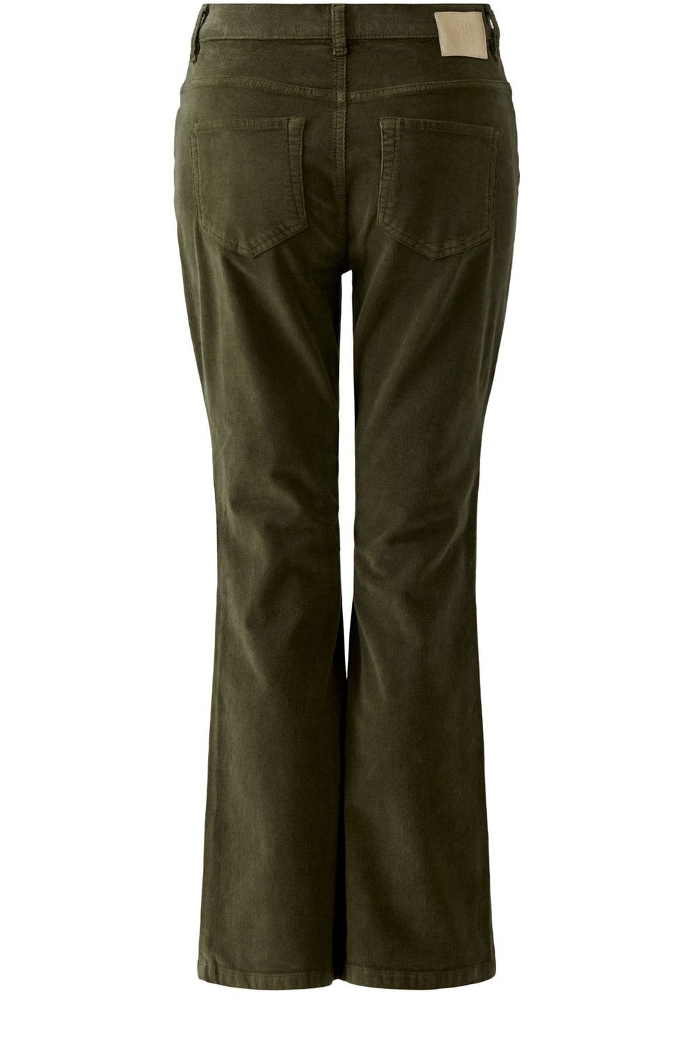 Khaki Cord Cropped Bootcut Trousers
