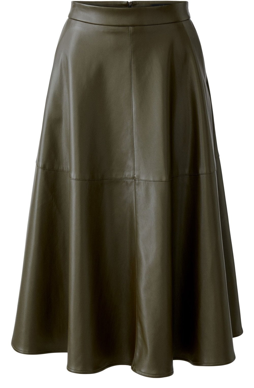 Khaki Faux Leather Skirt