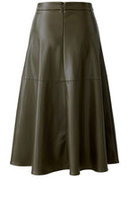 Khaki Faux Leather Skirt