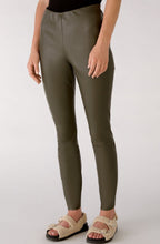 Khaki Faux Leather Trousers