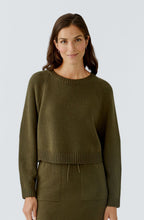 Khaki Fine Knit Cropped Jumper
