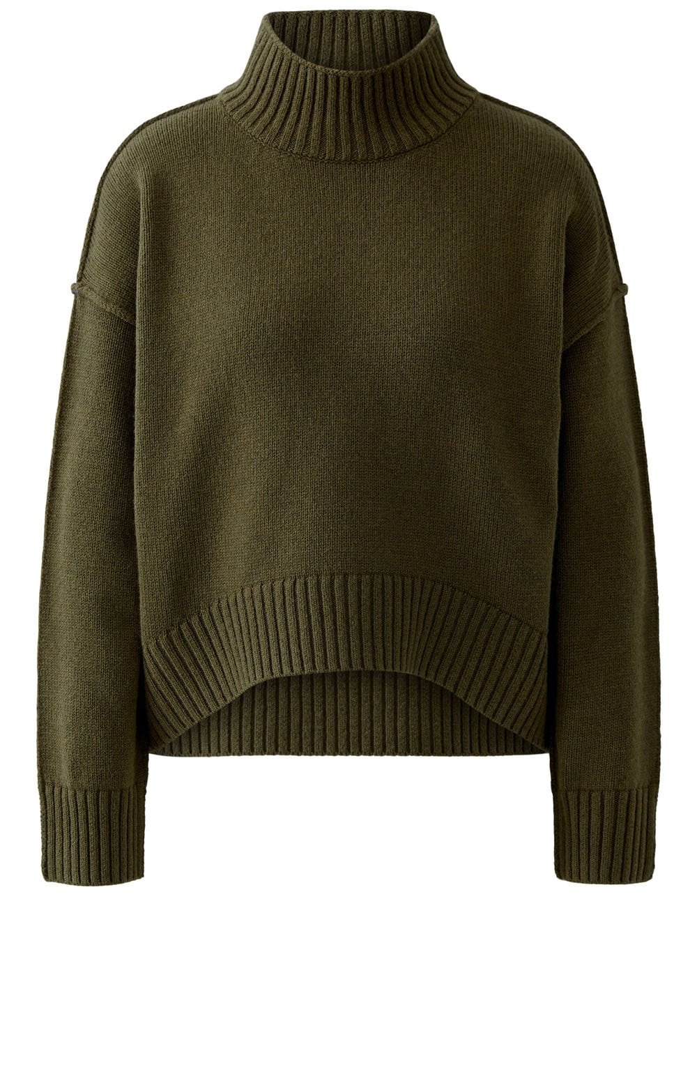 Khaki Fine Knit Relaxed Shape Jumper