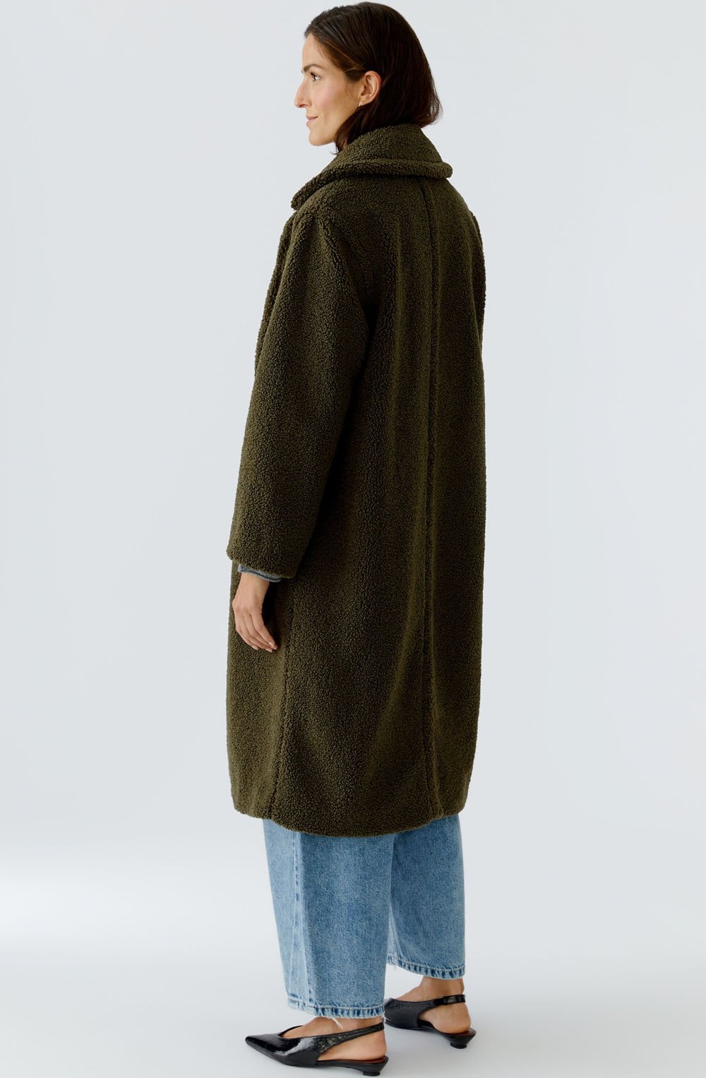 Khaki Green Teddy Coat