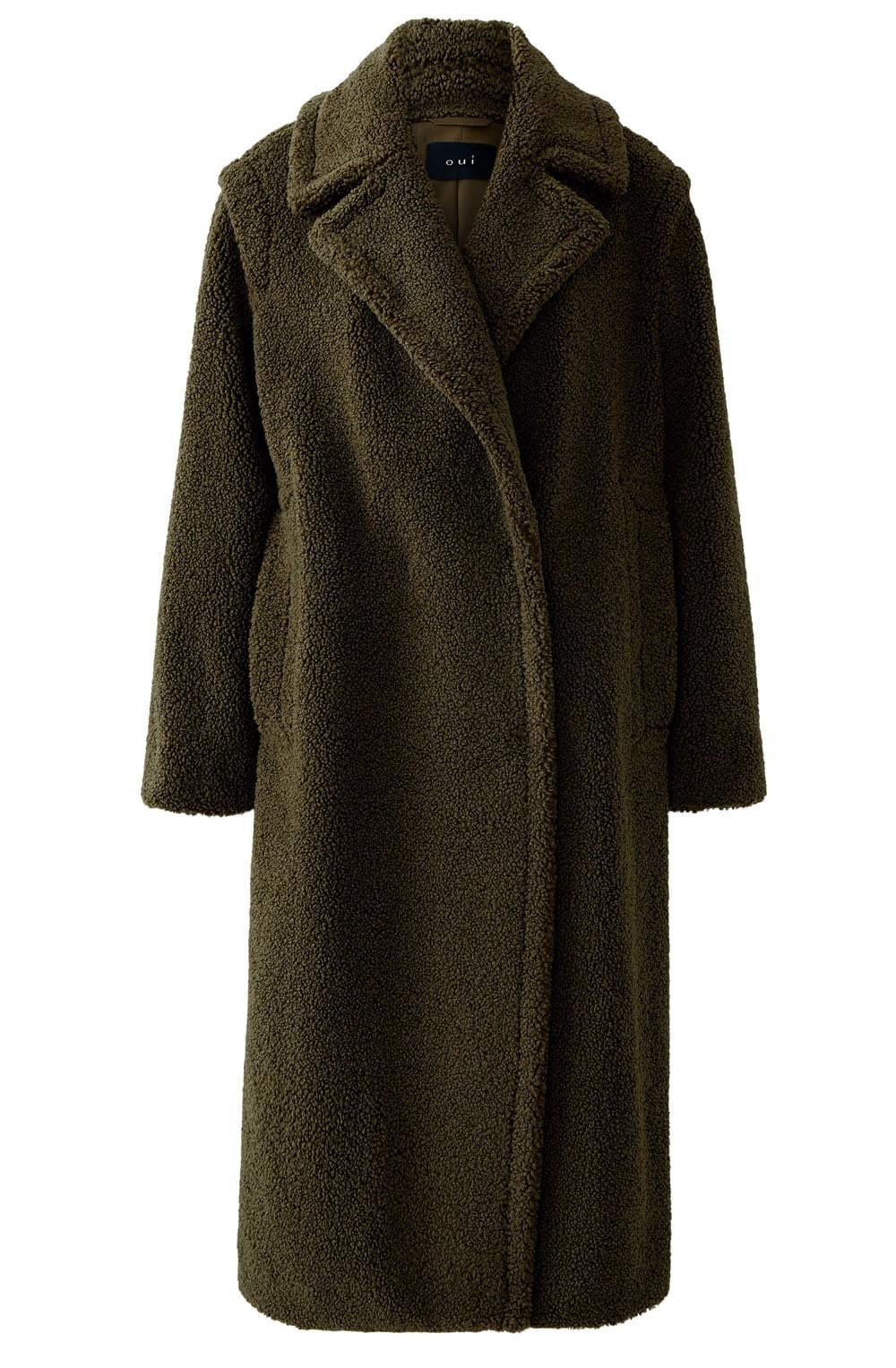 Khaki Green Teddy Coat
