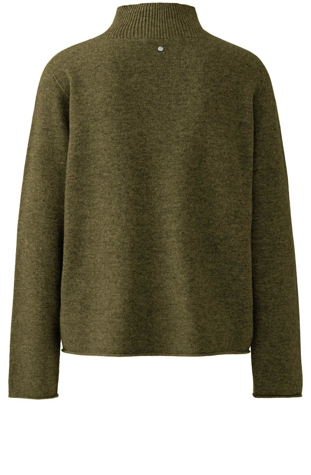 Khaki High Neck Fine Knit Jumper