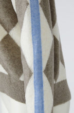 Khaki Off White Chequered Jumper