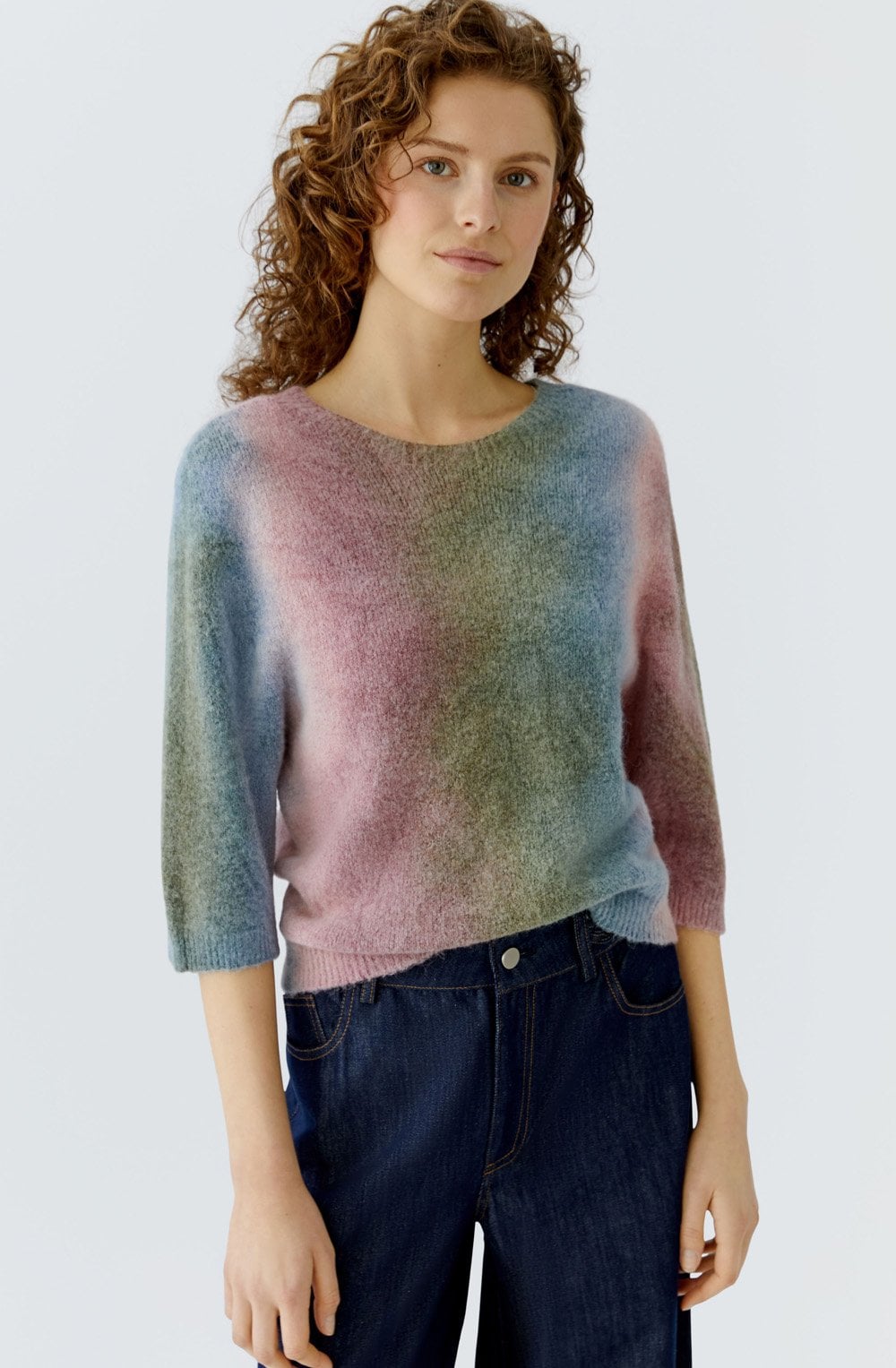 Khaki Rose Red Tie Dye Jumper