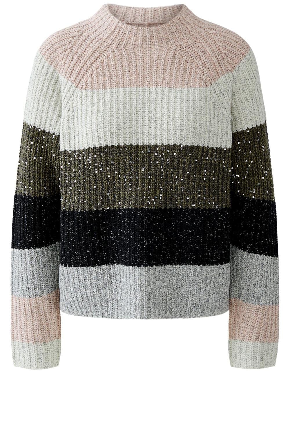 Khaki Rose Shimmer Stripe Jumper