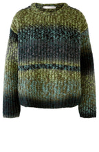 Khaki Striped Chunky Knit Relaxed Jumper
