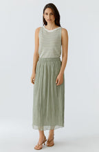 Khaki Striped Sleeveless Top