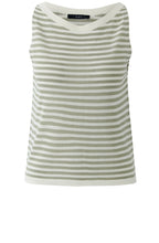 Khaki Striped Sleeveless Top