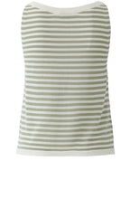 Khaki Striped Sleeveless Top